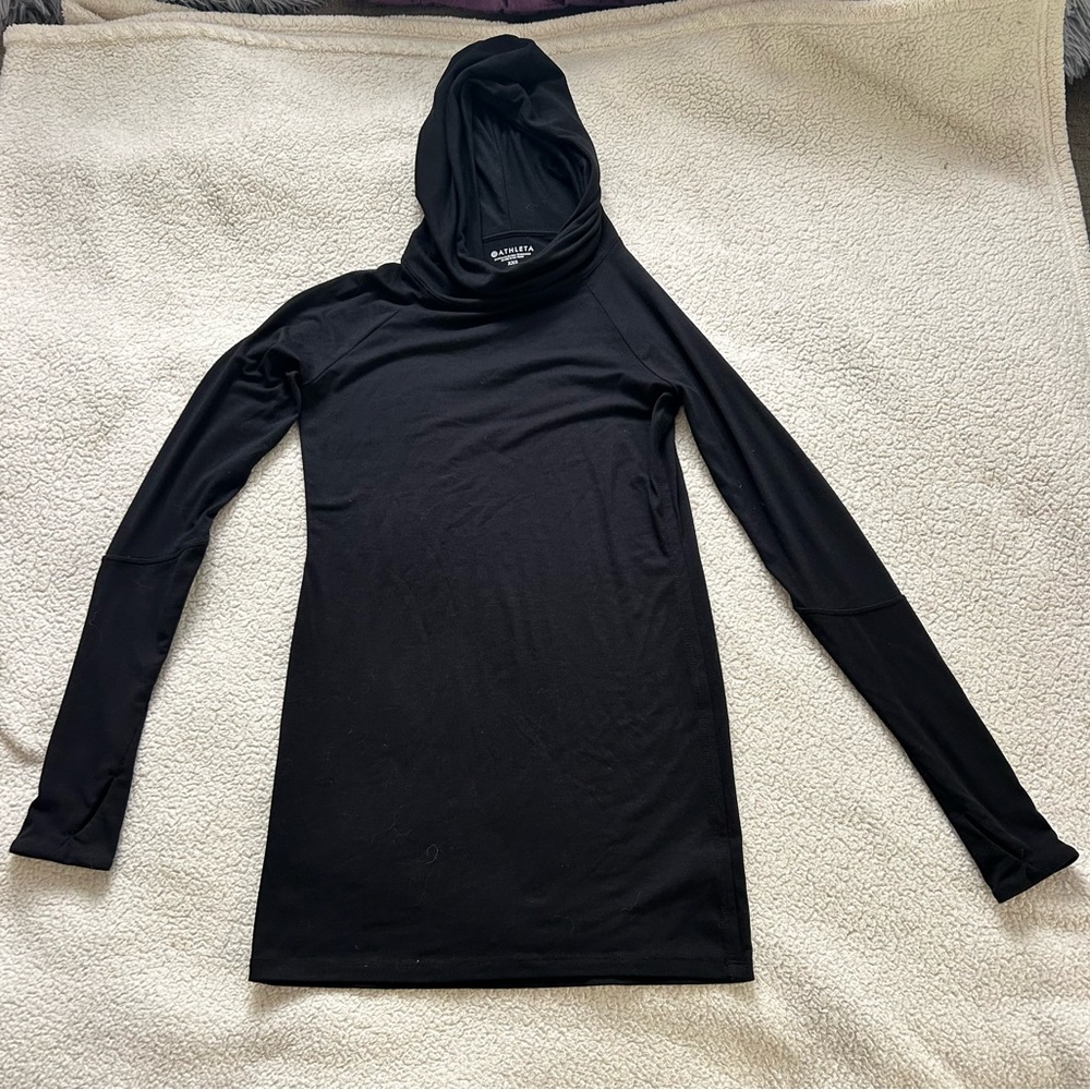 Athleta Charcoal Hooded Top